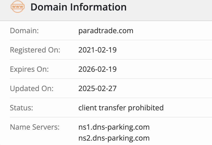 Parad Trade домен