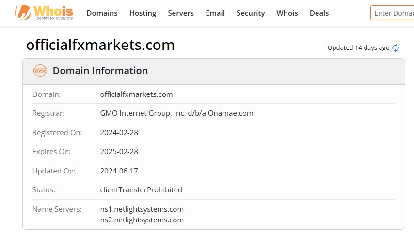 officialfxmarkets проверка домена