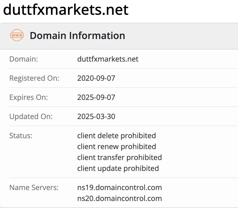 домен DUTTFX Markets