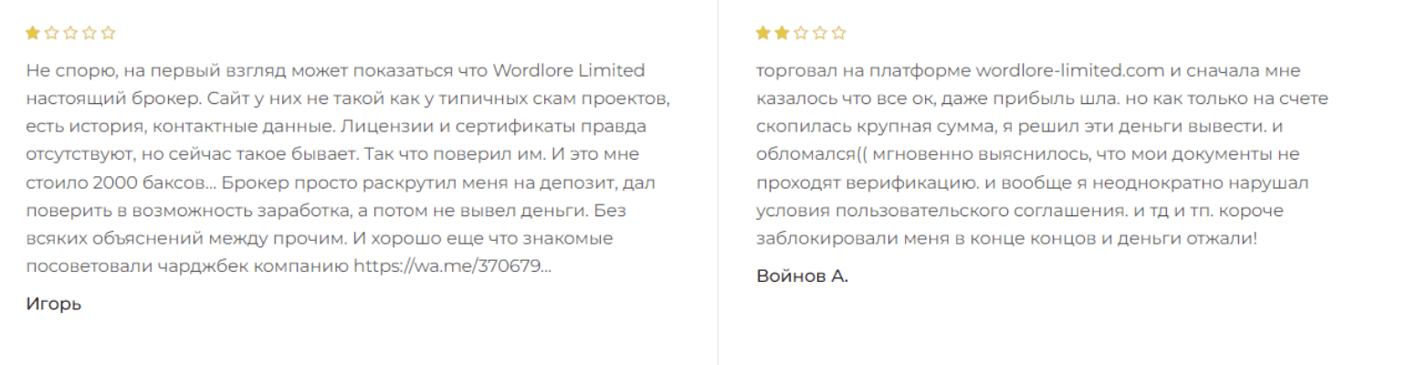 Wordlore Limited отзывы