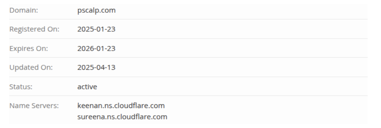 pscalp.com данные WHOIS