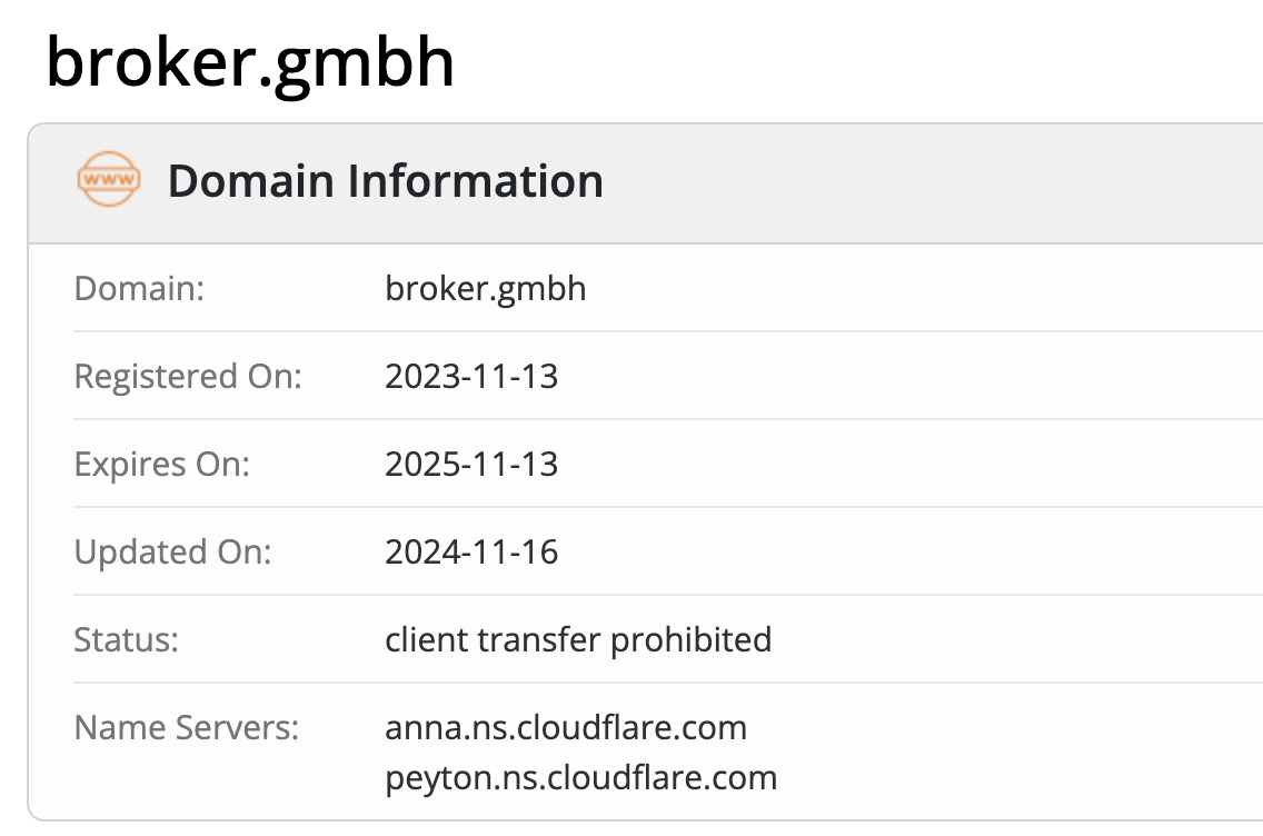 Broker GmbH домен