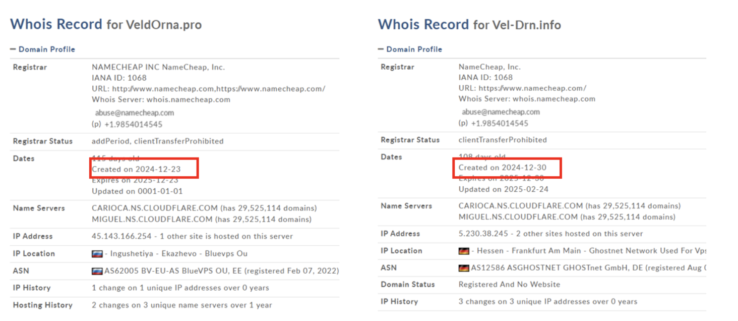 Проверка whois Veldorna