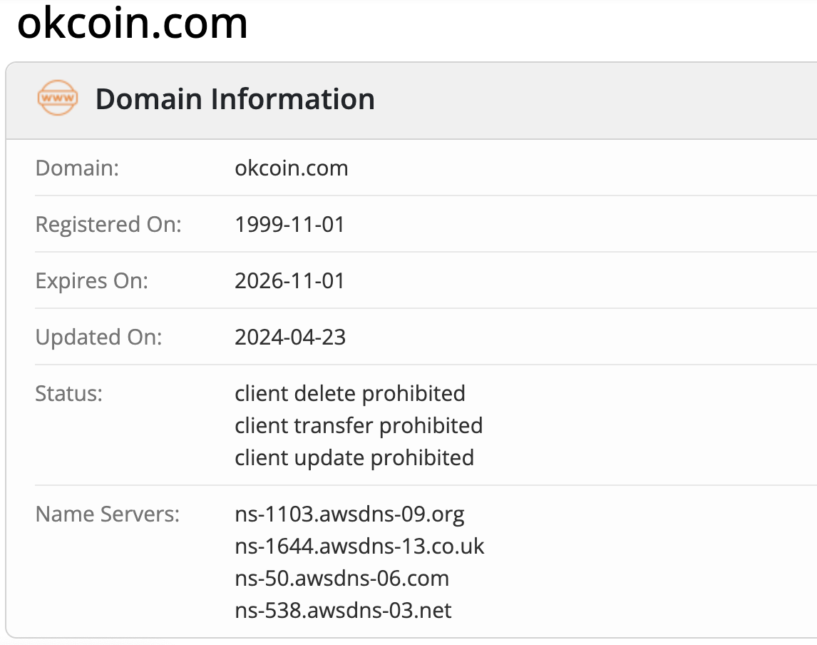 Okcoin данные в реестрах