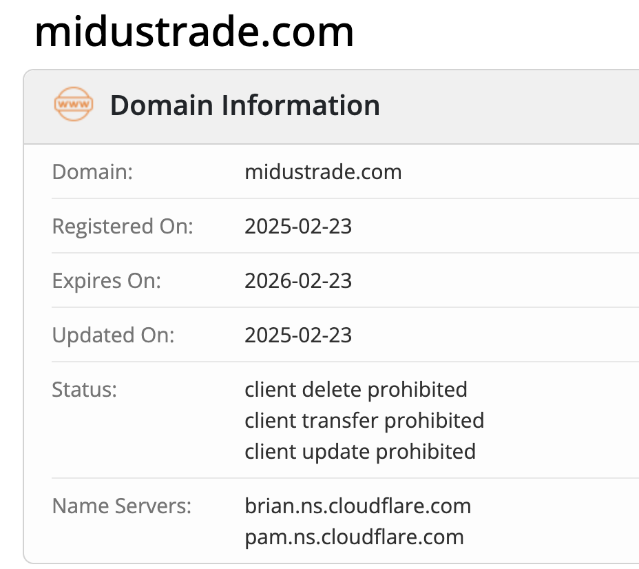 Midus Trade домен