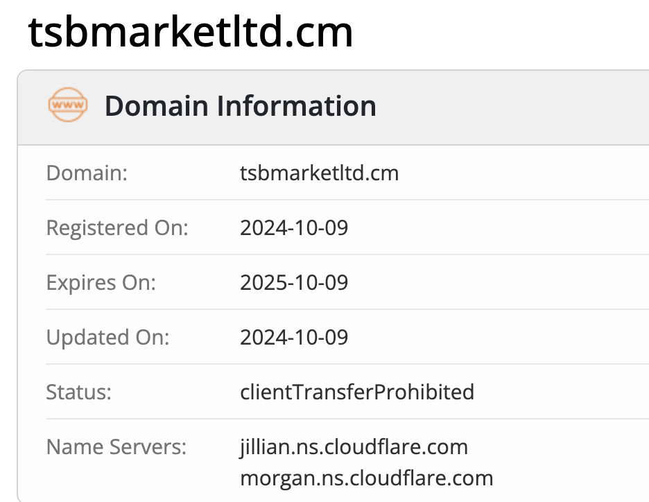 домен TSB Market LTD