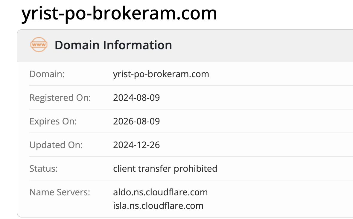 домен Yrist-po-Brokeram.com