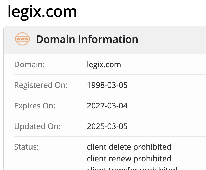 LEGIX домен
