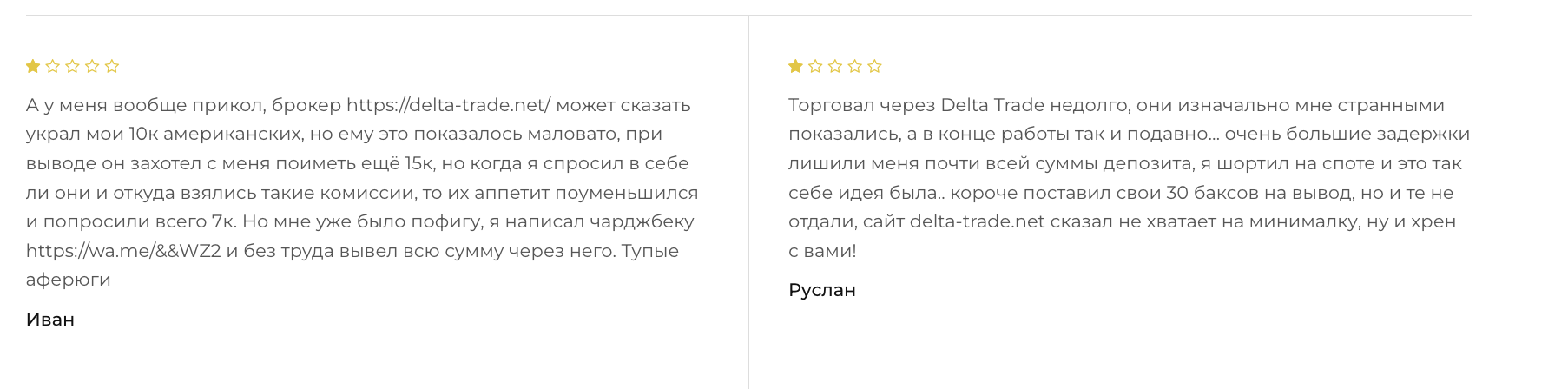 негативные отзывы Delta Trade Financial Group
