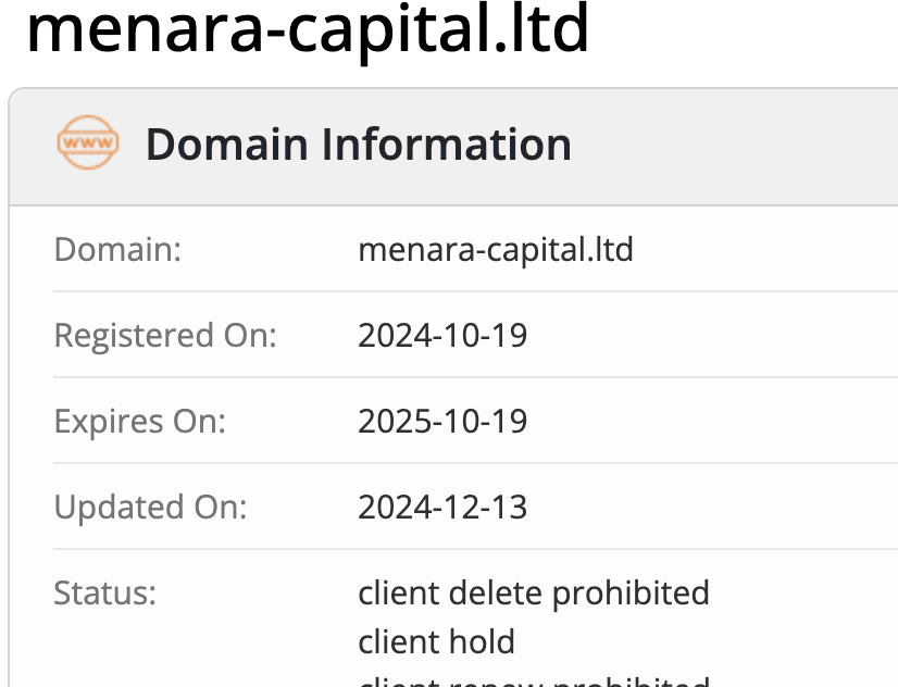 Menara Capital Ltd домен