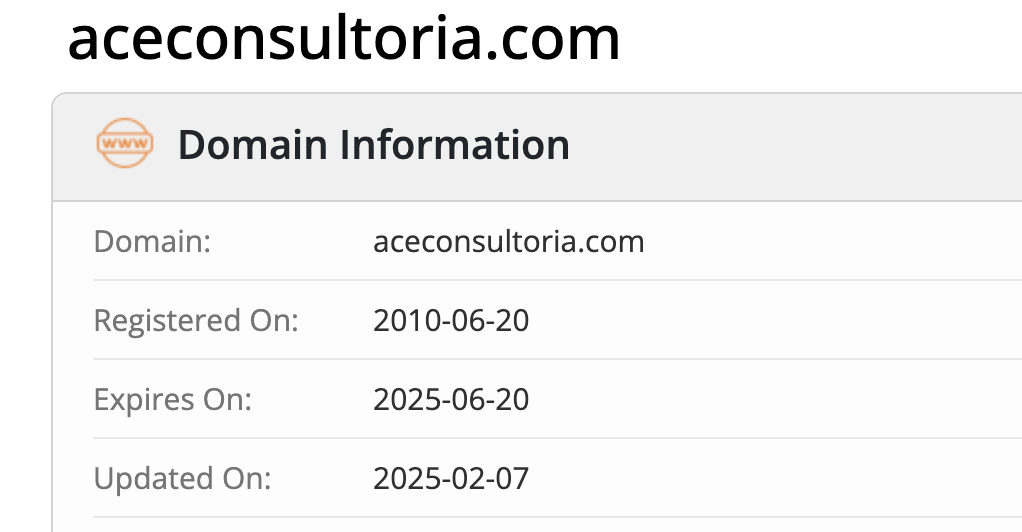 доменная информация Aceconsultoria