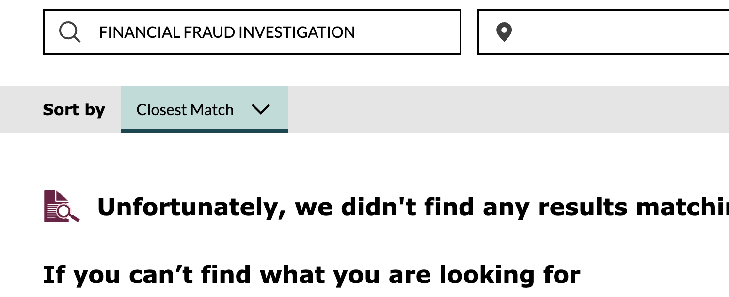 инфо Financial Fraud Investigation