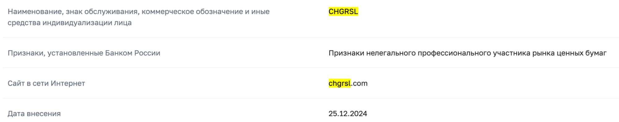 юр информация Trade Chgrsl