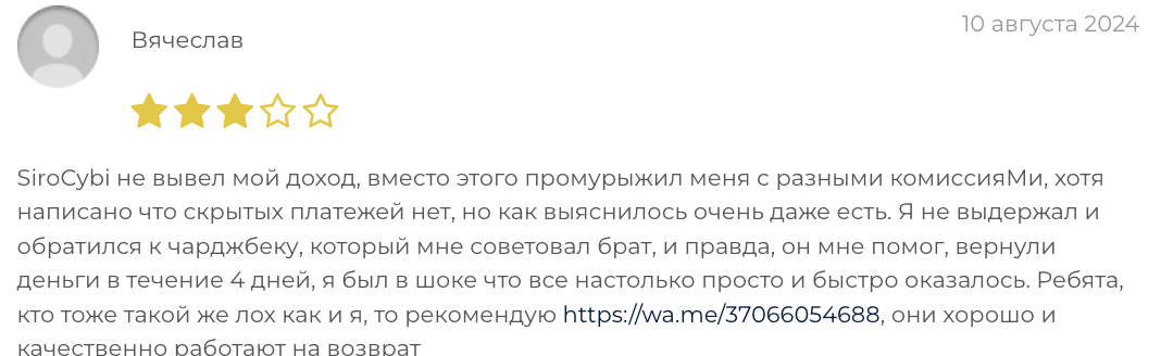 отзывы SiroCyabi