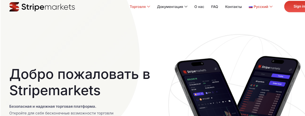 главная страница StripeMarkets