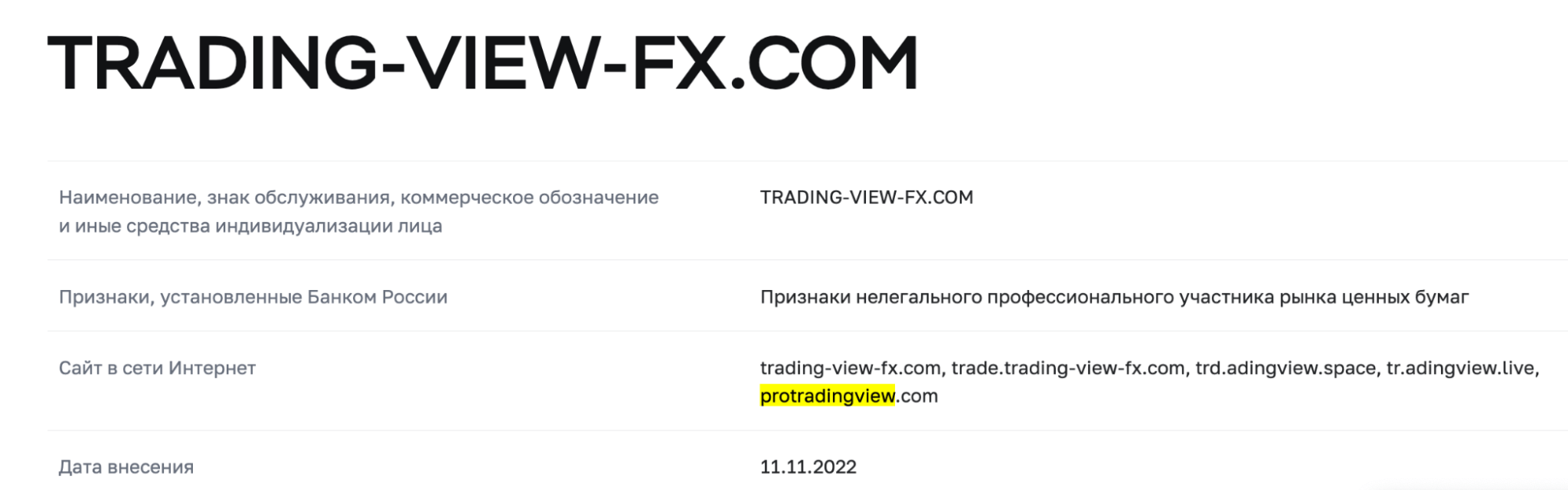 ProTradingView скам