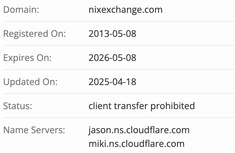 Nixexchanges домен