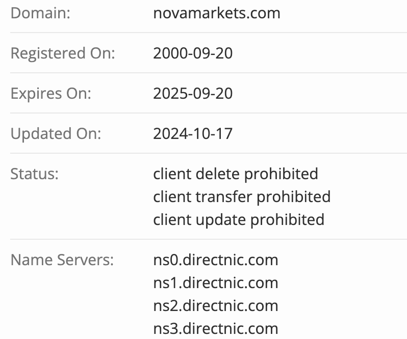 домен Novamarkets
