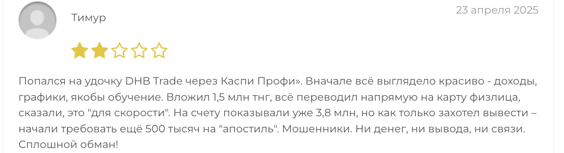 отзывы DHB Trade Limited