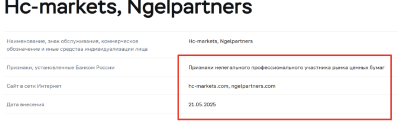 Ngel Partners без лицензии