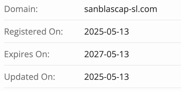 SAN BLAS CAPITAL SL домен