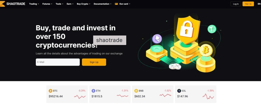 страница сайта ShaoTrade 