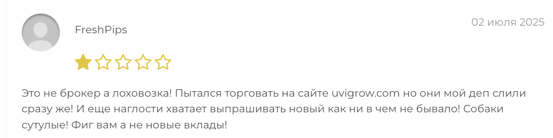 отзыв клиента Uvigrow
