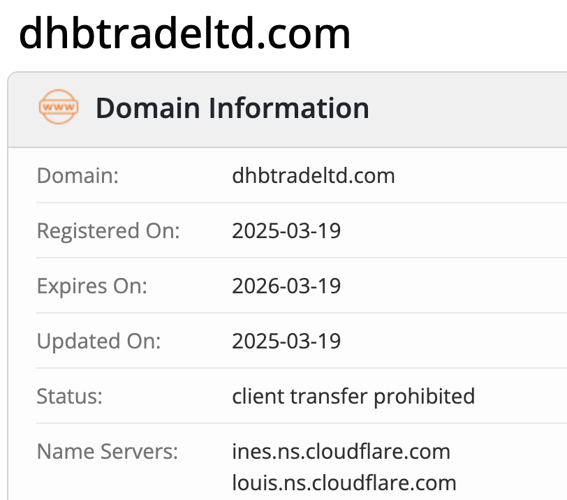 DHB Trade Limited домен