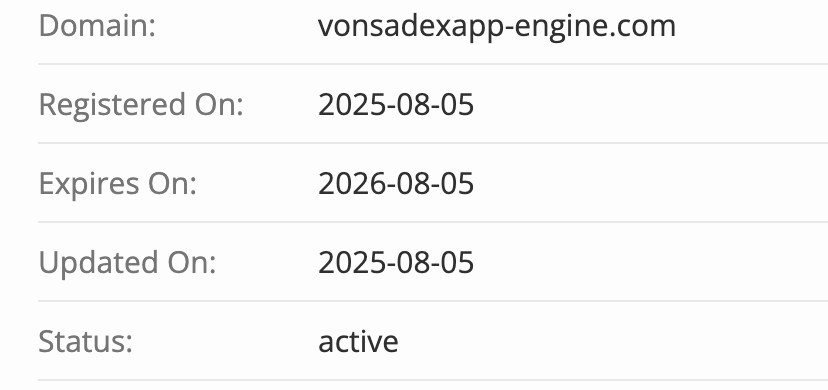 домен Vonsadex App