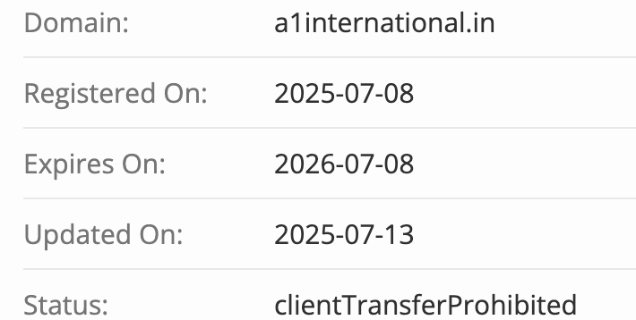 домен A1 International Limited