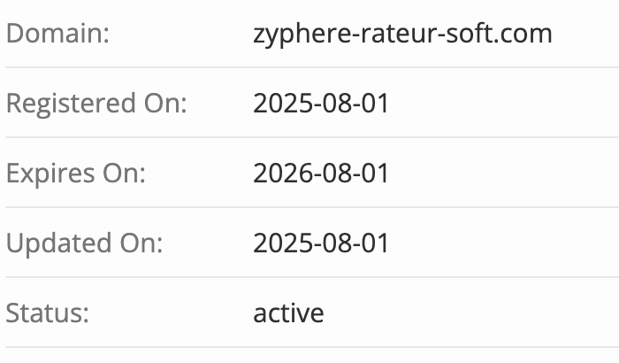 домен Zyphere Rateur