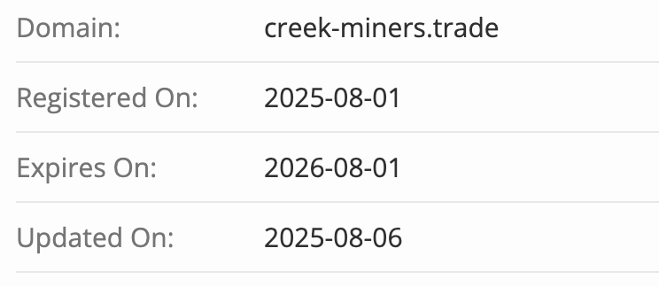 домен Creek-Miners