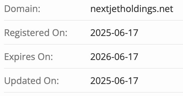 NextJetHoldings домен