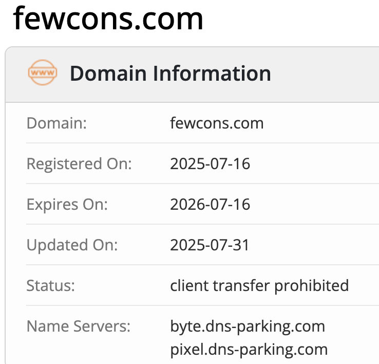 Fewcons домен