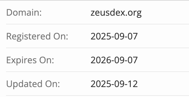 домен ZeusDex