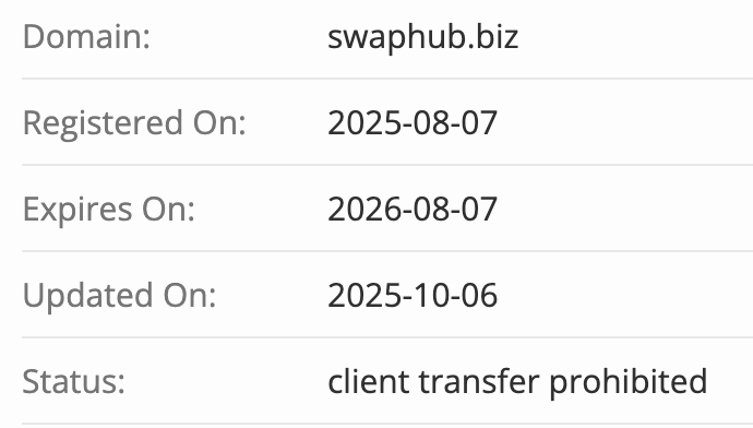 проверка домена SwapHub