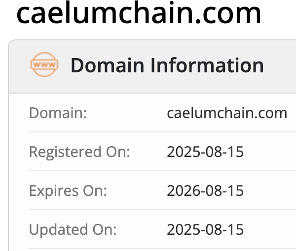 информация о домене CaelumChain