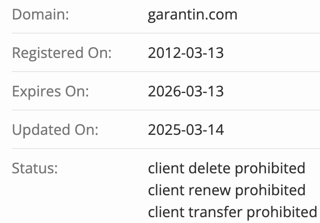 GARANT IN домен