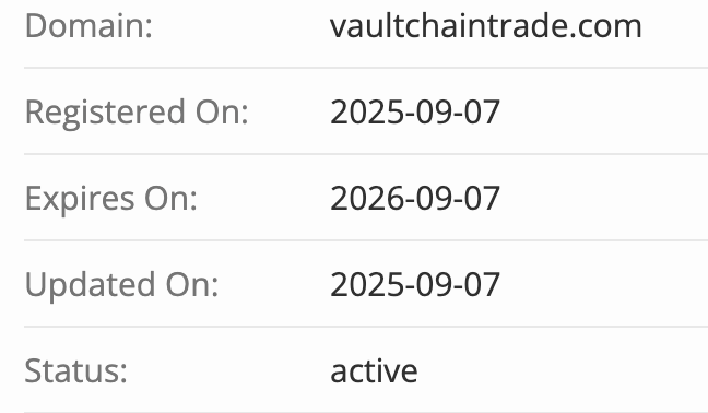 VaultChain Trade домен