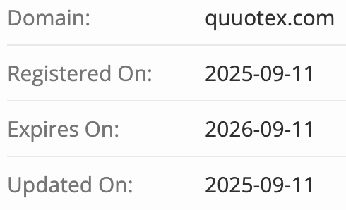 Quuotex домен